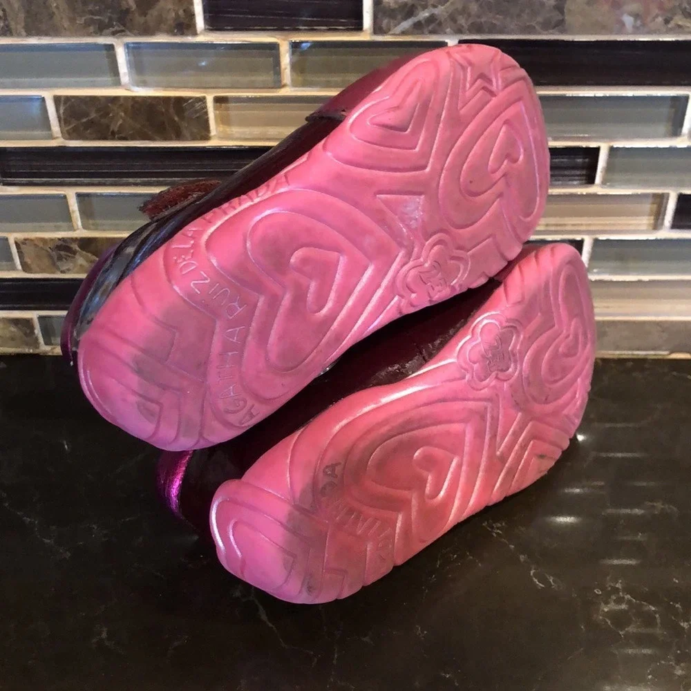 Agatha Ruiz De La Prada Girls‎ Burgundy Pink Heart Mary Jane Shoes EUR 23